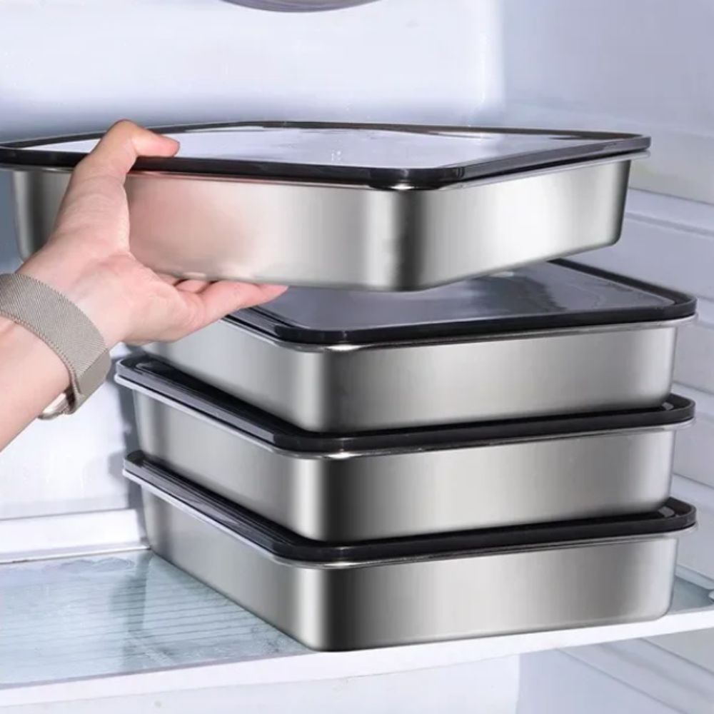Food Storage Containers Xl - 스테인리스 스틸 신선도 유지 용기 직사각형