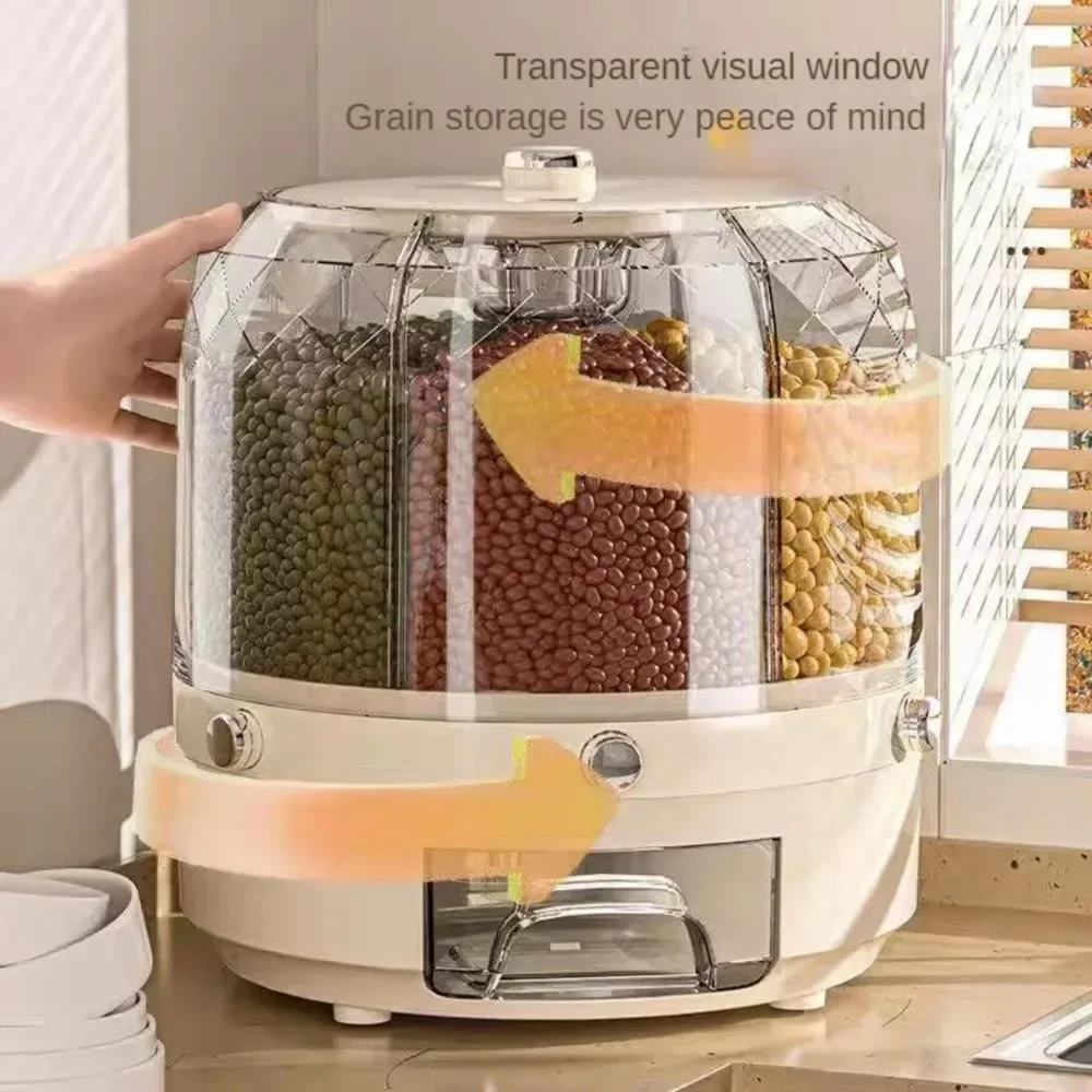 Food Storage Large Plastic Containers - 식품 등급 회전식 곡물 디스펜서 대용량