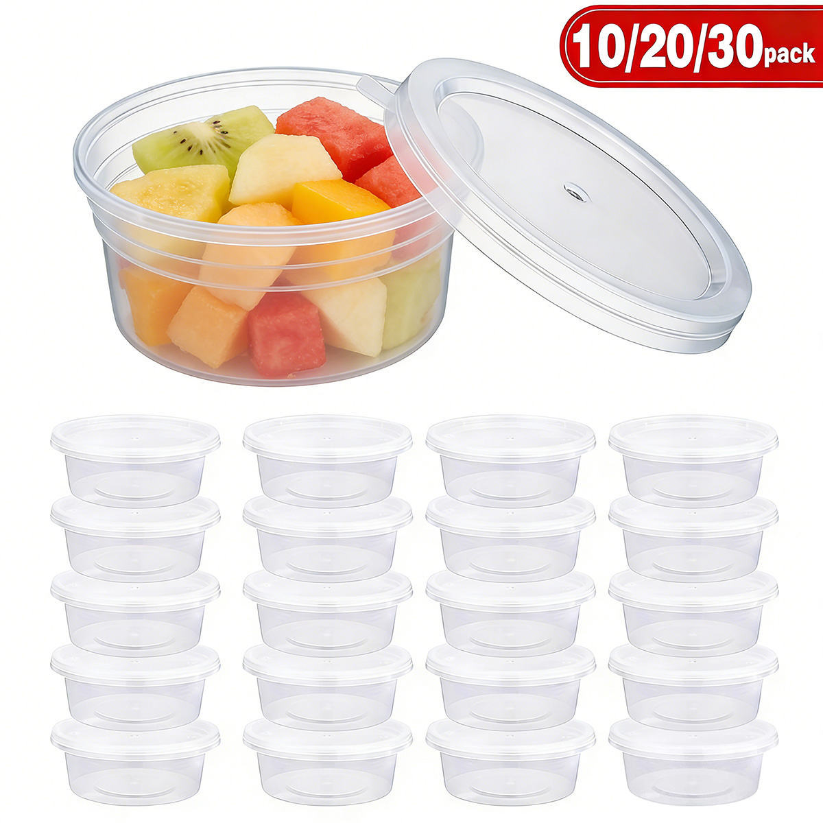Food Storage Order - 10/20/40팩 작은 슬라임 용기(뚜껑 포함), 조미료
