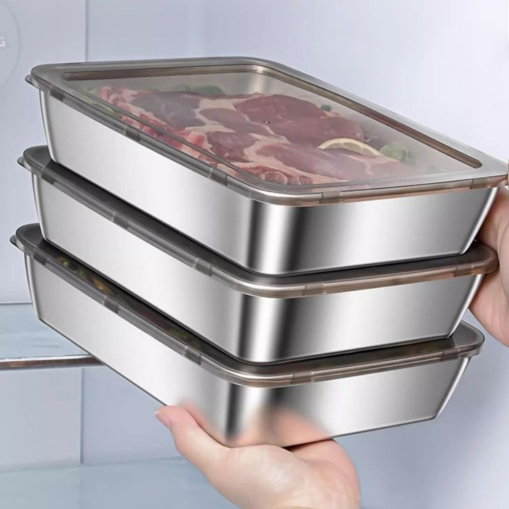 Food Storage Order - 식품 등급 스테인리스 스틸 서빙 트레이(뚜껑