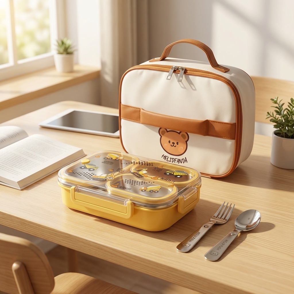Food Storage Microwave Safe - 900ML 귀여운 304 스테인리스 스틸 분리형