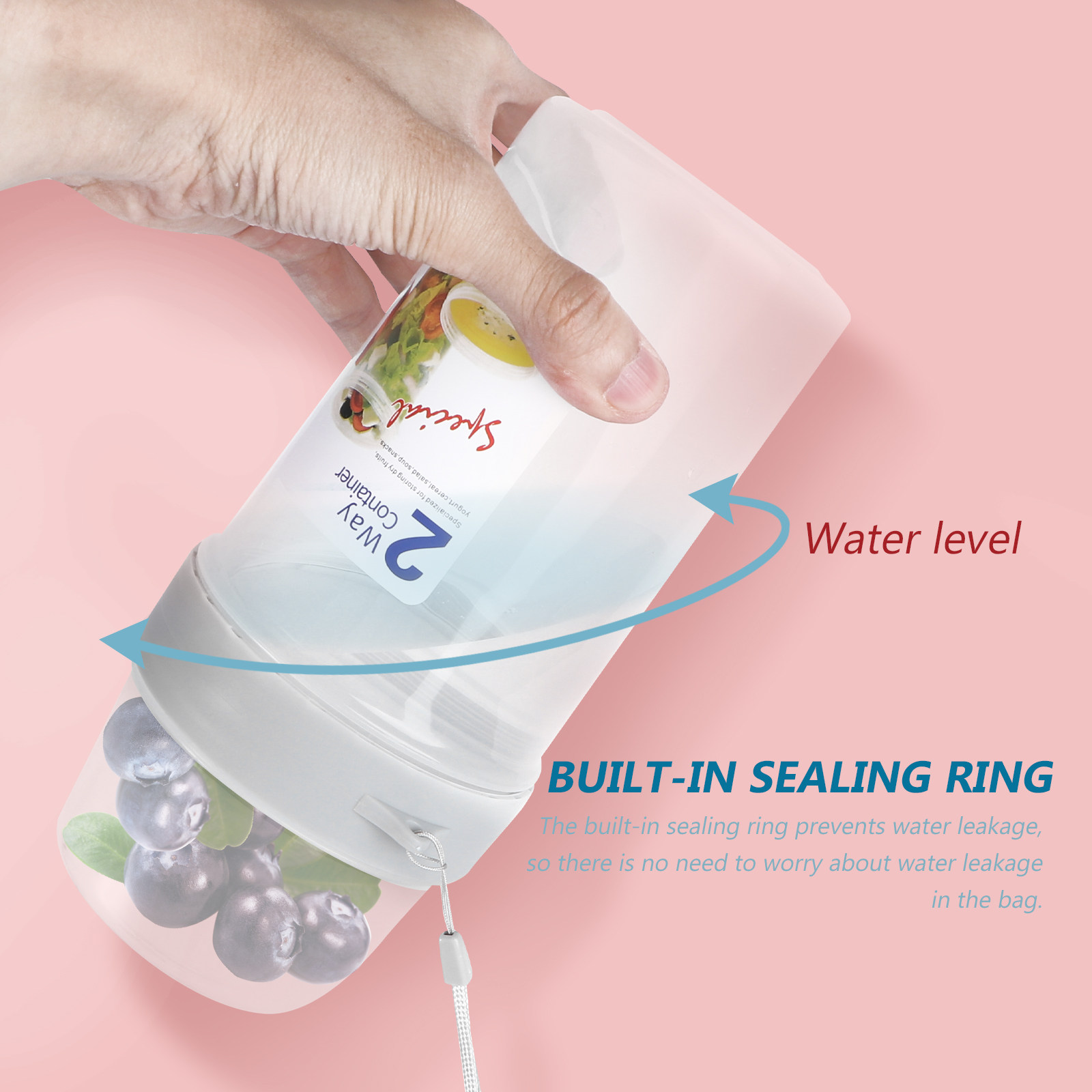 Food Storage Large Plastic Containers - 2Pcs 더블 레이어 씰링 보관 상자