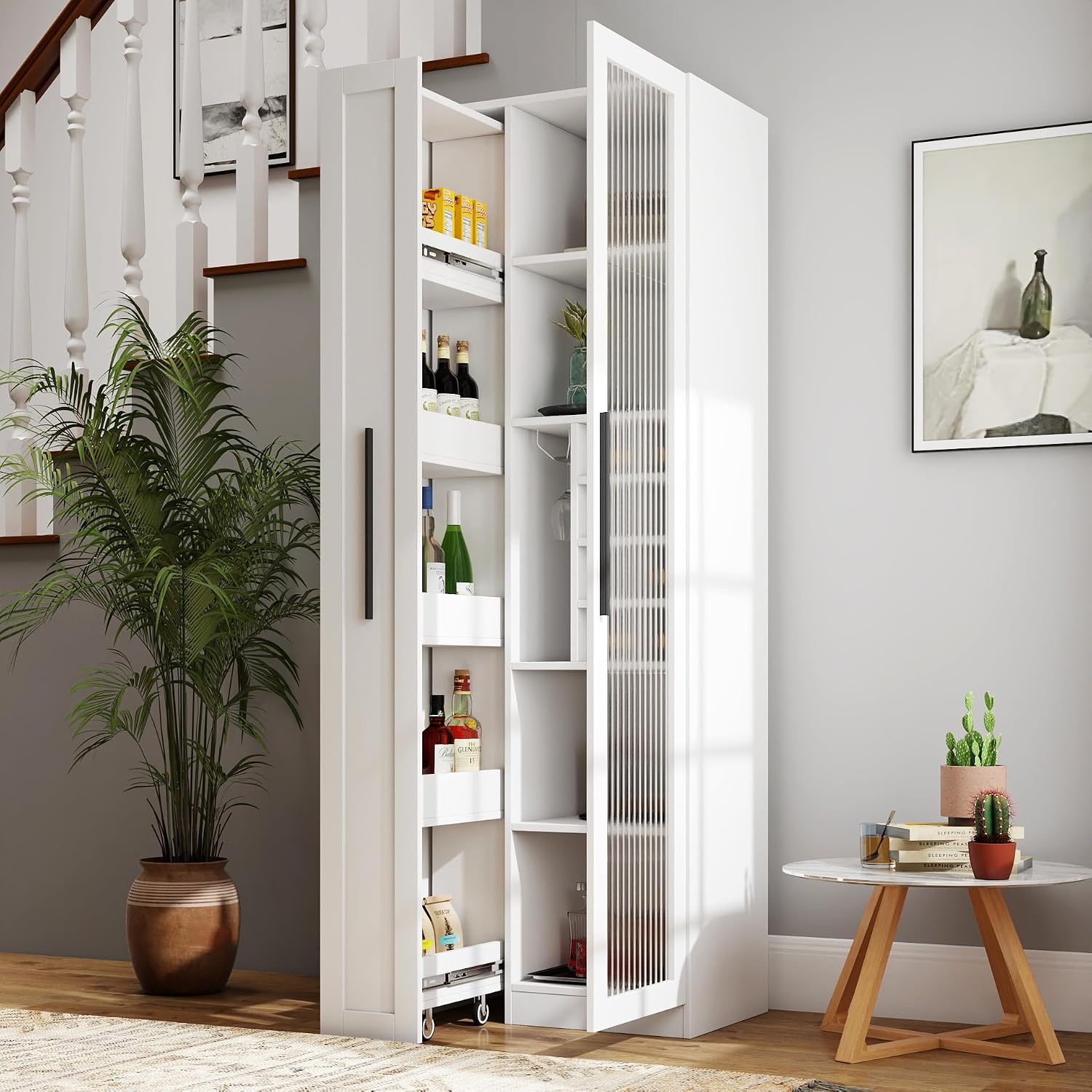 71인치 화이트 주방 팬트리 캐비닛, 5단 서랍형 정리 - Food Storage Without Pantry 리뷰 및 가격