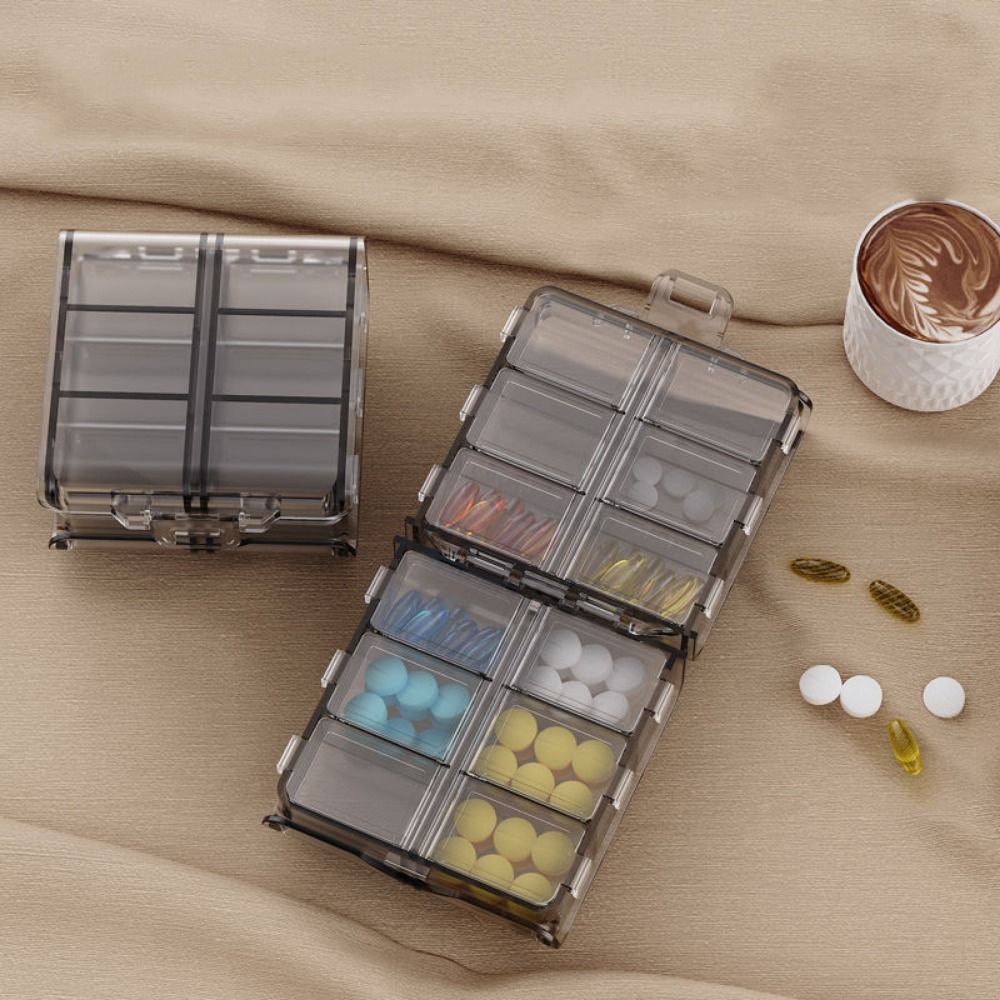 12 그리드 알약 디스펜서 박스 더블 레이어 대용량 의 - Food Storage Large Plastic Containers 리뷰 및 가격