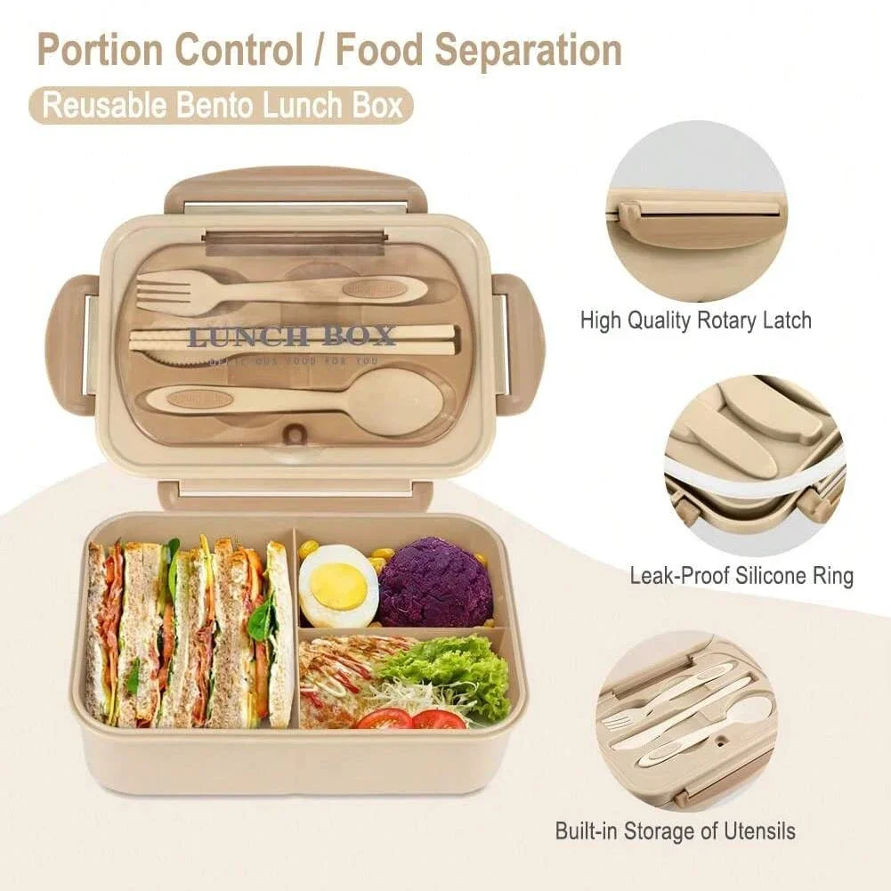 성인용 3칸 도시락통, 남녀공용 휴대용 도시락, 학교용 - Food Storage Microwave Safe 리뷰 및 가격
