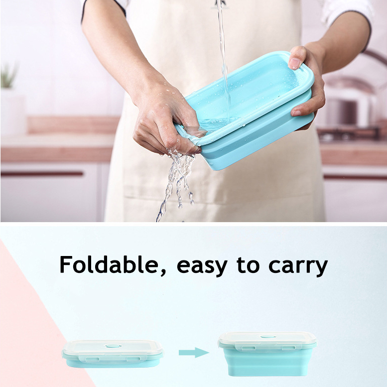 접이식 실리콘 식품 보관 용기, 밀폐 뚜껑 포함, 전자 - Food Storage Microwave Safe 리뷰 및 가격