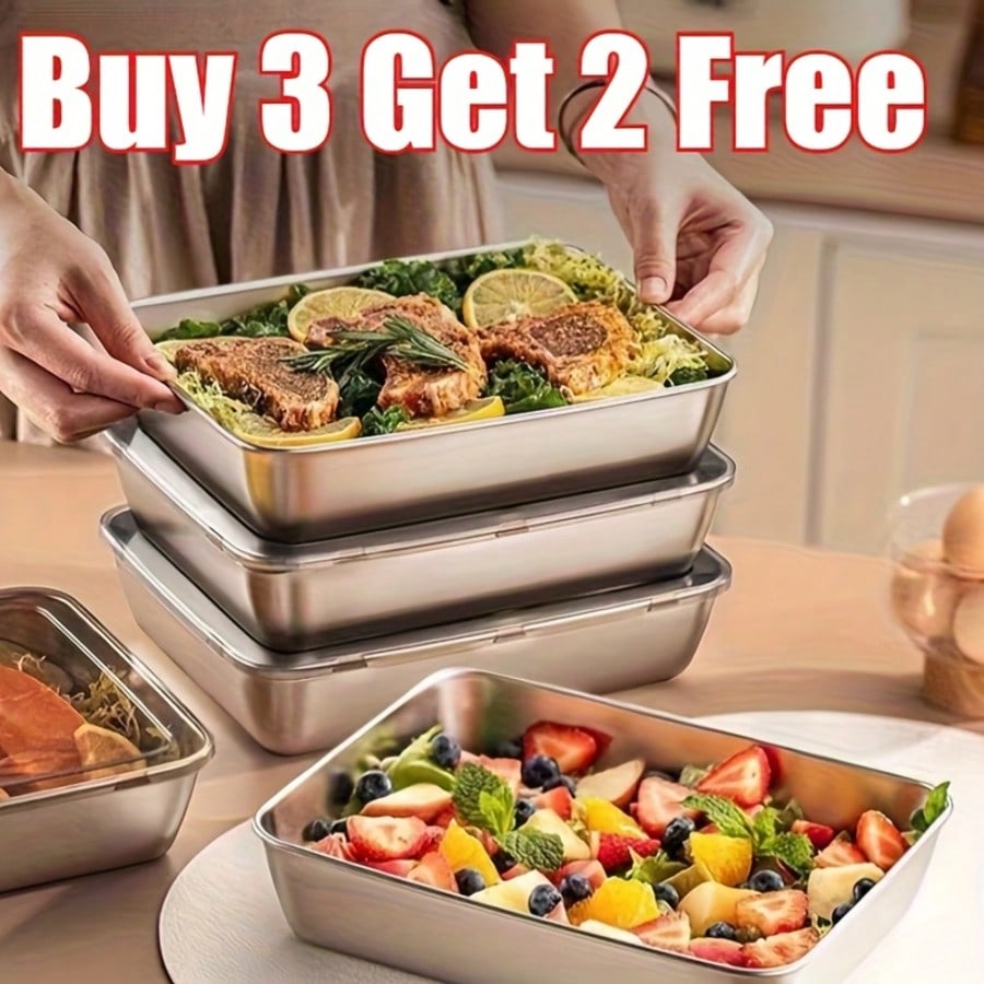 5종 스테인리스 스틸 음식 보관 용기 세트 (투명 뚜껑 - Food Storage Containers Xl 리뷰 및 가격
