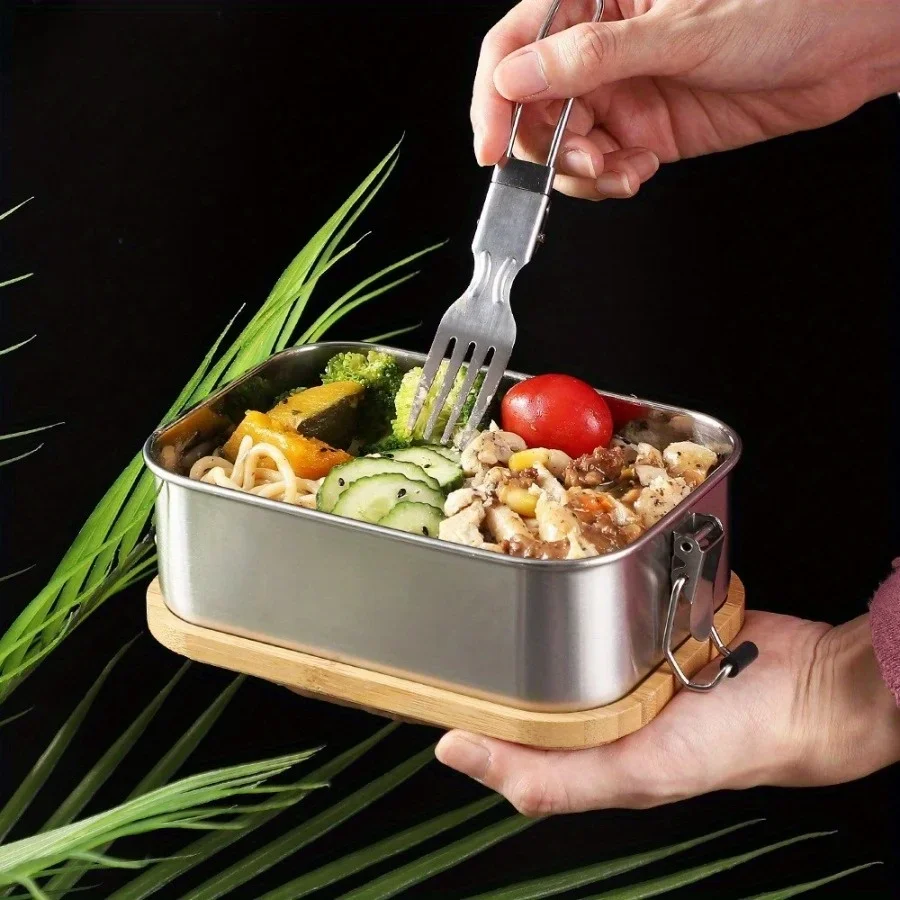 새로운 304 스테인리스 스틸 대나무 뚜껑 도시락, 일 - Food Storage Order 리뷰 및 가격