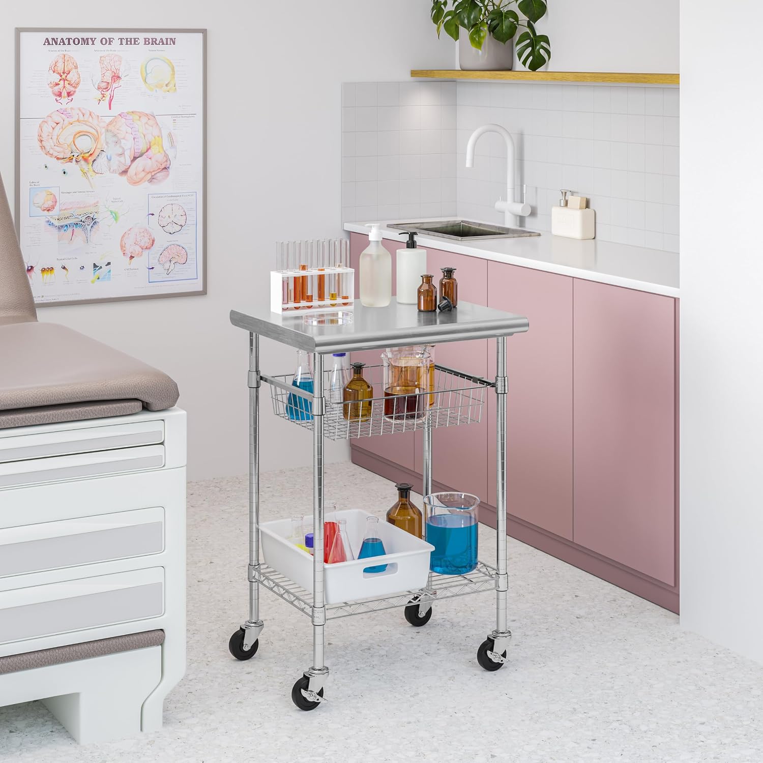 스테인리스 스틸 상업용 조리대 카트, 이동식 주방 아일 - Food Storage On Wheels 리뷰 및 가격