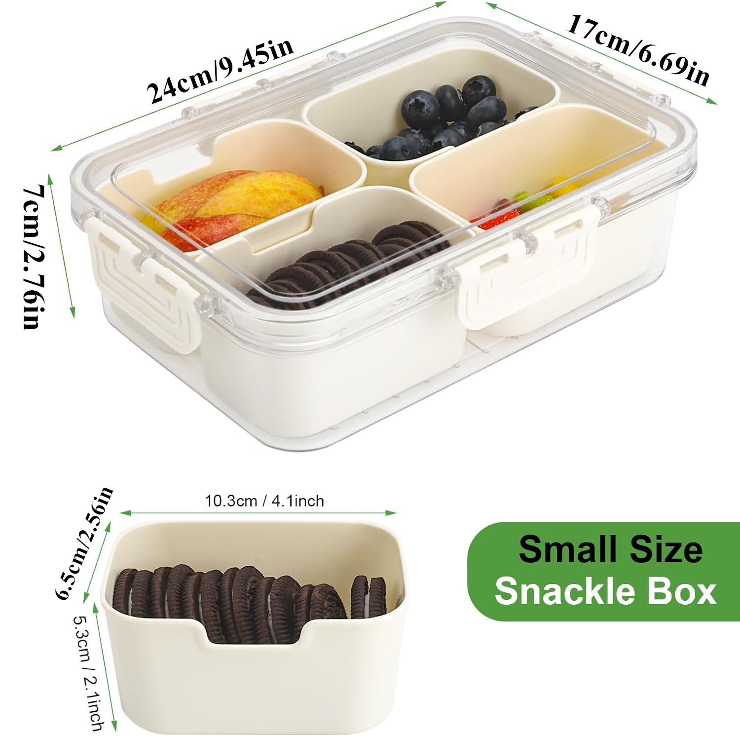 휴대용 식품 보관함, 스낵 보관함, 뚜껑이 있는 4칸, - Food Storage Order 리뷰 및 가격