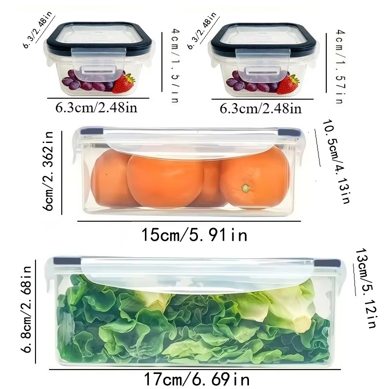 8Pcs 용기 4개 뚜껑 4개 세트 주방 밀폐용기 플라 - Food Storage Order 리뷰 및 가격