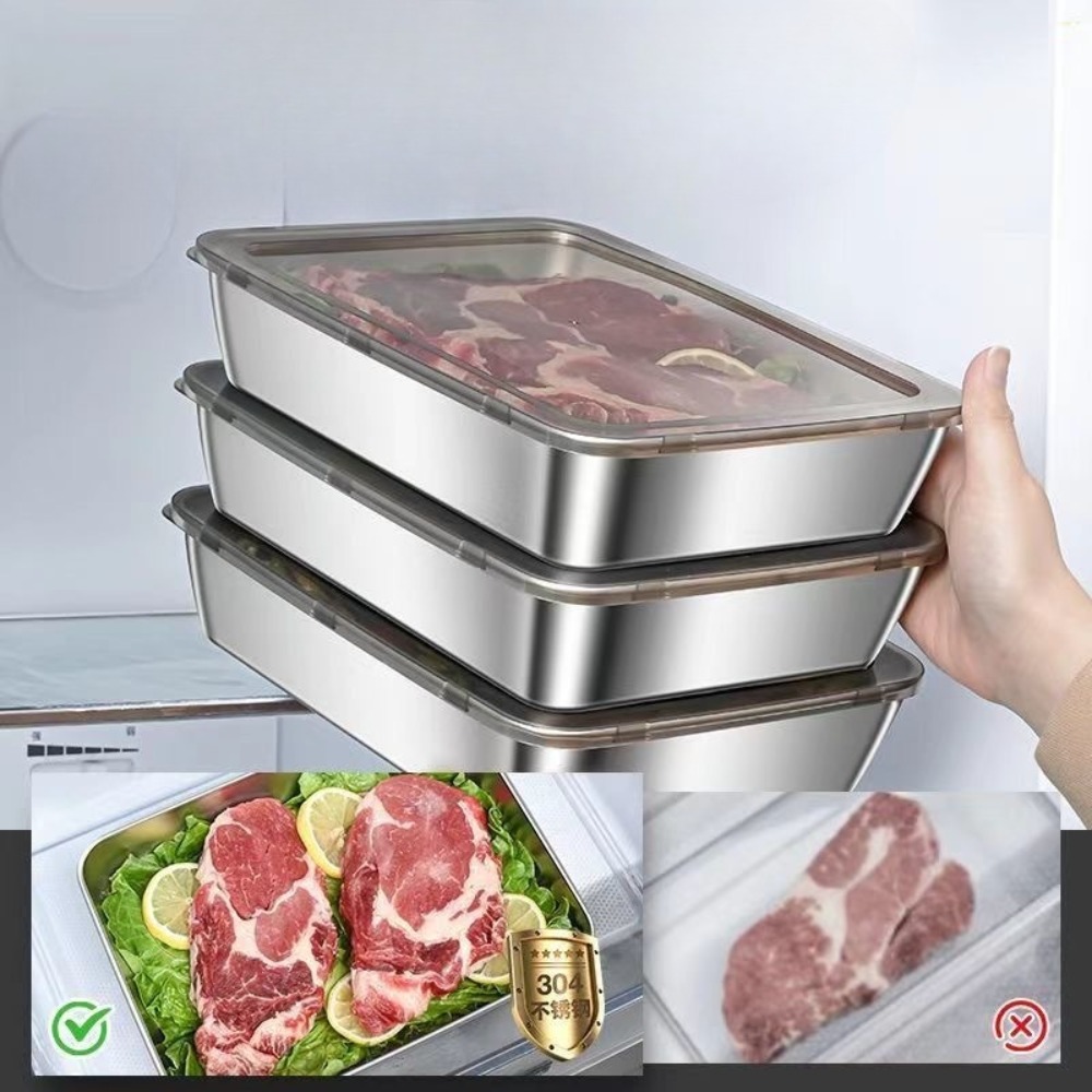 식품 등급 스테인리스 스틸 서빙 트레이(뚜껑 포함),  - Food Storage Order 리뷰 및 가격