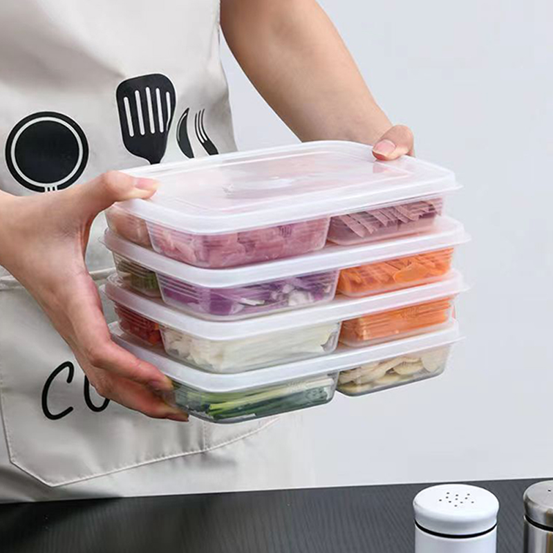 새로운【4칸 플라스틱 보관함 휴대용 칸막이 냉장고 냉동 - Food Storage Order 리뷰 및 가격