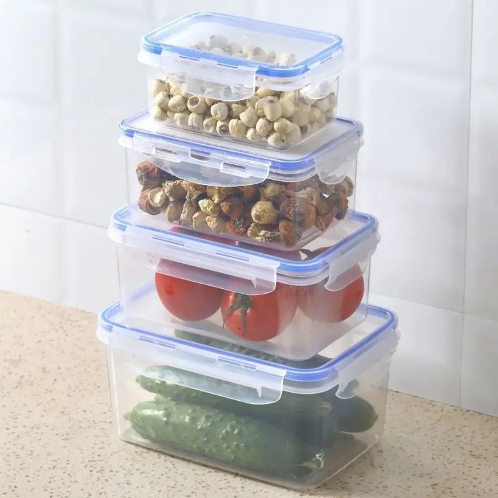 1/4PCS 안전한 플라스틱 냉장고 보관 상자 뚜껑이  - Food Storage Microwave Safe 리뷰 및 가격