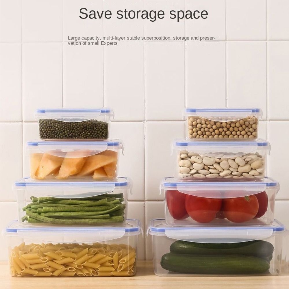 1/4PCS 안전한 플라스틱 냉장고 보관 상자 뚜껑이  - Food Storage Microwave Safe 리뷰 및 가격