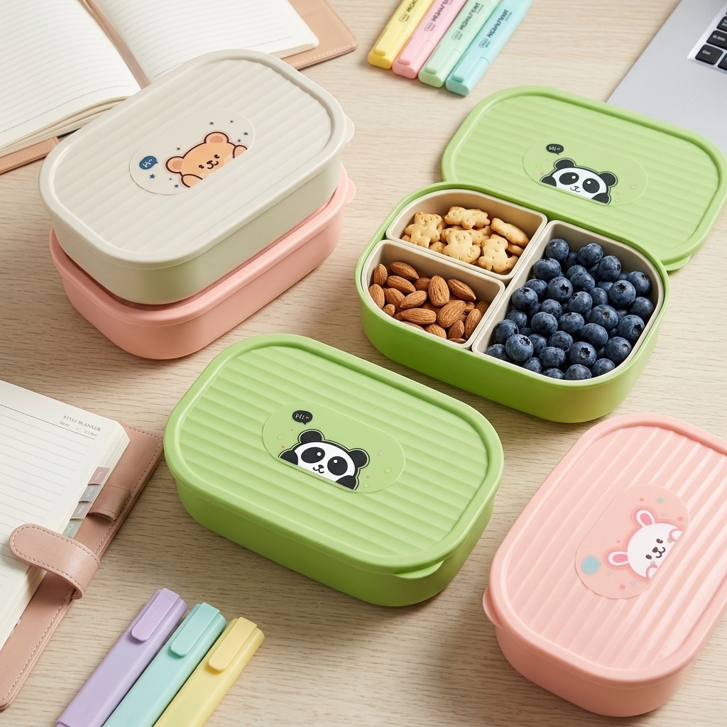 귀여운 플라스틱 분리형 도시락통 어린이 학생 휴대용 밀 - Food Storage Microwave Safe 리뷰 및 가격