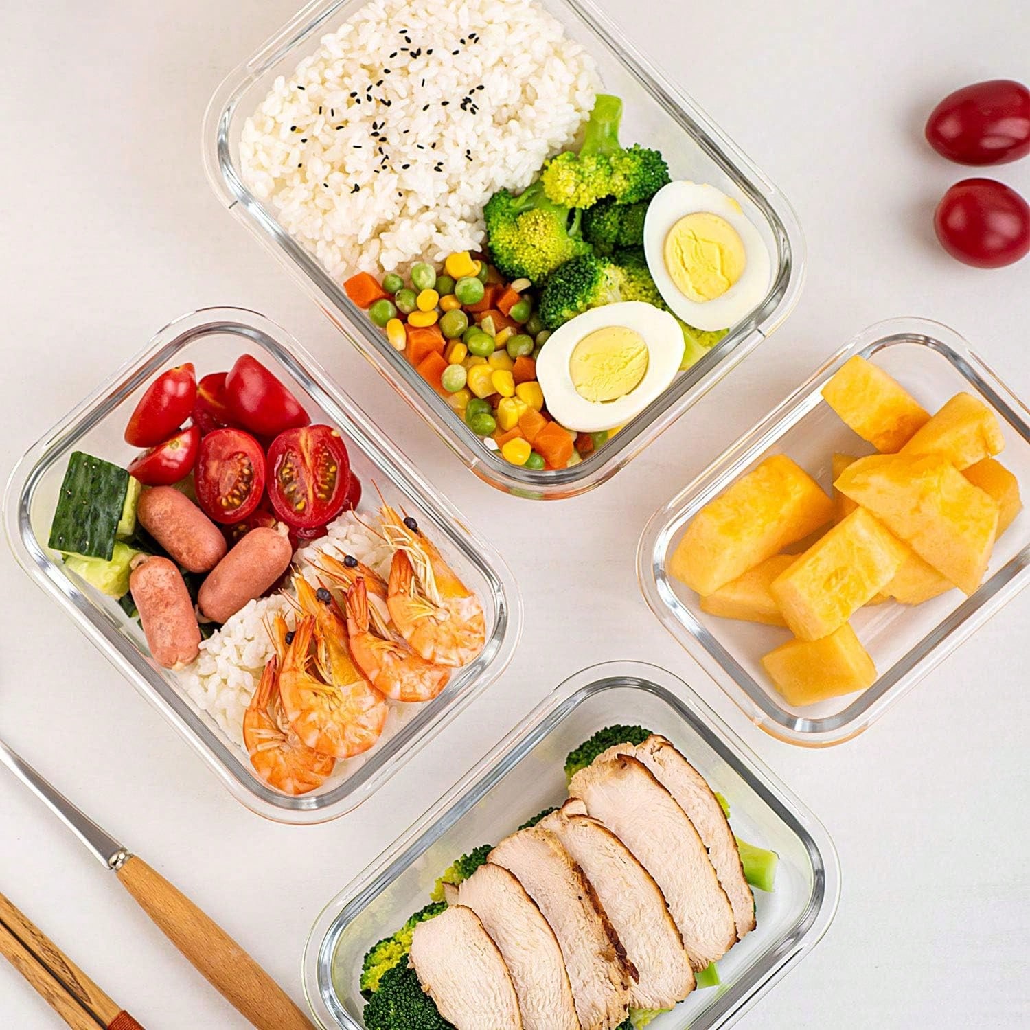 10개 세트 유리 식품 보관 용기, 모던한 투명 디자인 - Food Storage Microwave Safe 리뷰 및 가격